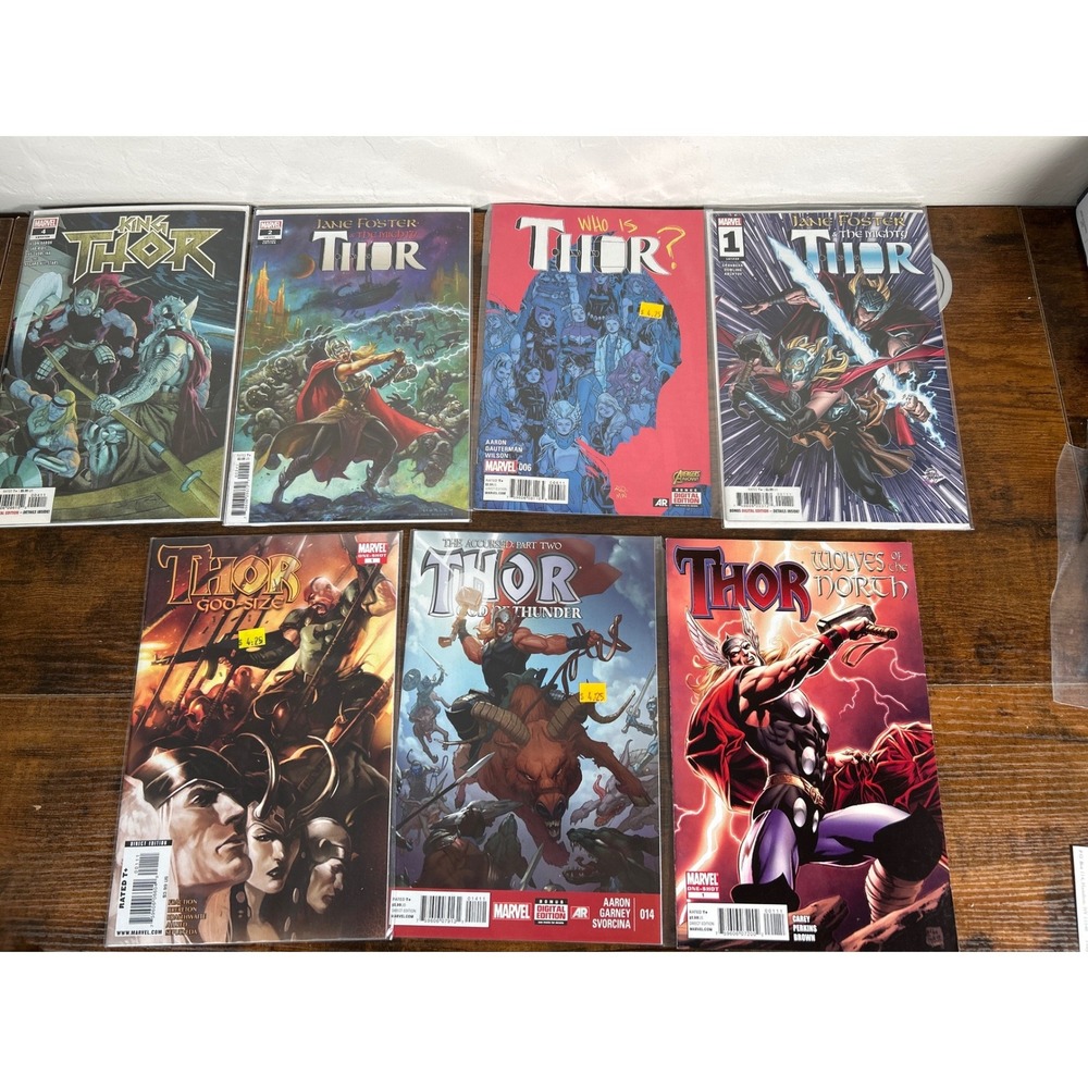 Marvel Thor Comic Lot 7 Issues Jane Foster King Thor God of Thunder Wolves North